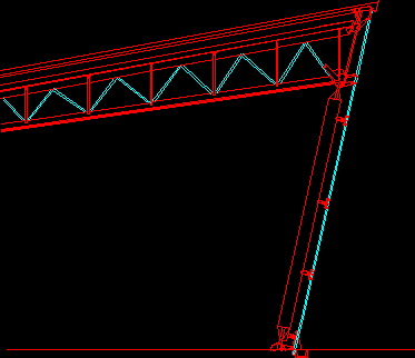 Columna y viga  metalica con tensores de acero para coberturas metalicas